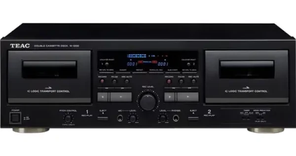 Teac W-1200 čierny / Kazetový prehrávač / 2x mechanika / USB digitalizácia / Dolby B NR / Karaoke (W-1200-B)