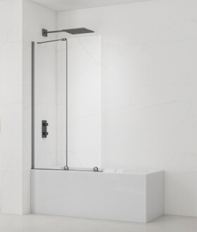Vaňová zástena SAT Walk-In Xmotion 150x117,5 cm PVD Gun metal SATWIXMVZ150GM SATWIXMVZ150GM