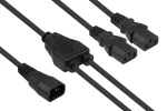 Kabelmeister Y-kábel C14 - 2x C13 čierna / Napájací kábel / 0,3 m (SK1436-S003)