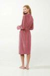 Dámsky zamatový župan 21143 Powder Pink - Vamp M pudrovo-růžová