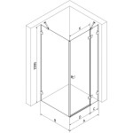 MEXEN/S - Lunar sprchovací kút dvere krídlové pravá 90 x 90, transparent, zlato kartáčovaná 834-090-090-55-00-P