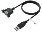EFB USB-A - USB-A čierna / Predlžovací kábel / Vstavaná zásuvka / USB 3.2 Gen 1 / 5 Gbit / s / 0,5 m (K5265SW.0,5V2)