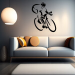 Veselá Stena Samolepka Cyklista Farba: černá, Veľkosť: 40 x 48 cm