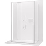 CERANO - Trojstenný sprchovací kút Varone POINT UL/P - 6 mm - chróm, transparentné sklo - 110x100x195 - posuvný CER-DY505-90-202