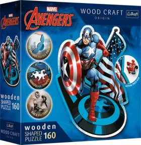 Trefl Wood Craft Origin - Puzzle - Neohrozený Kapitán Amerika