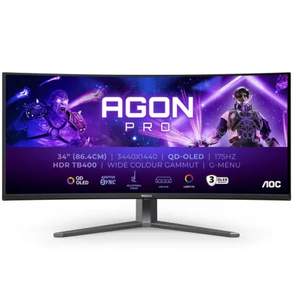 34" AOC AGON Pro AG346UCD čierna / OLED / 3440x1440 / 16:9 / 0.03ms / 1.5mil:1 / 250cd-m2 / HDMI + DP / VESA (AG346UCD)
