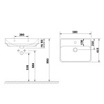 Bruckner - NEON keramické umývadlo 50x41,5cm, biela 201.131.0