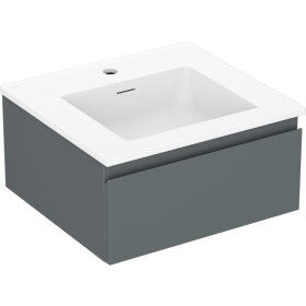 MEXEN/S - Orio kúpeľňová skrinka 50 cm s umývadlom Otis, 1 šuplík, grafit mat/biela mat 91A10-05023-1-BF66-W18M01