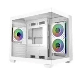 Cooler Master Elite 481 Wood biela / PC skriňa / Mid Tower / ATX / 2x USB-A 3.0 / 1x USB-C 3.2 Gen2x2 / 3x 120mm ARGB (E481-WHNN-S00)