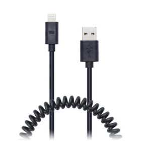 CONNECT IT Wirez Apple Lightning - USB špirálový flexibilný kábel 1.2 m čierna (CI-682)