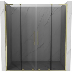 MEXEN/S - Velar L Duo posuvné sprchové dvere 180, grafit, zlatá 871-180-003-42-50