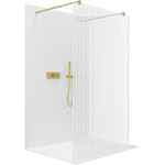 CERANO - Sprchová zástena Walk-in Onyx Duo Ľ/P - 8 mm - okrúhla vzpera - zlatá, ryhované sklo - 120x200 CER-8050BD2267