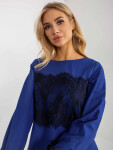 Dámska blúzka LK-BZ-506877.15x Kráľovská modrá s čiernou - FPrice XL-42 Královská modř