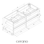 CERANO - Kúpeľňová skrinka pod umývadlo Carole - biela matná - 119x48x45 CER-431563