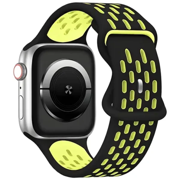Beline New Sport Silicone čierno-žltá / Športový pásik pre Apple Watch / 38/40/41 mm / Silikónový