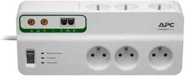 APC Home/Office SurgeArrest 6 Outlets with Phone and Coax Protection / prepäťová ochrana / 230V / 6 zásuviek / 3m (PMH63VT-FR)