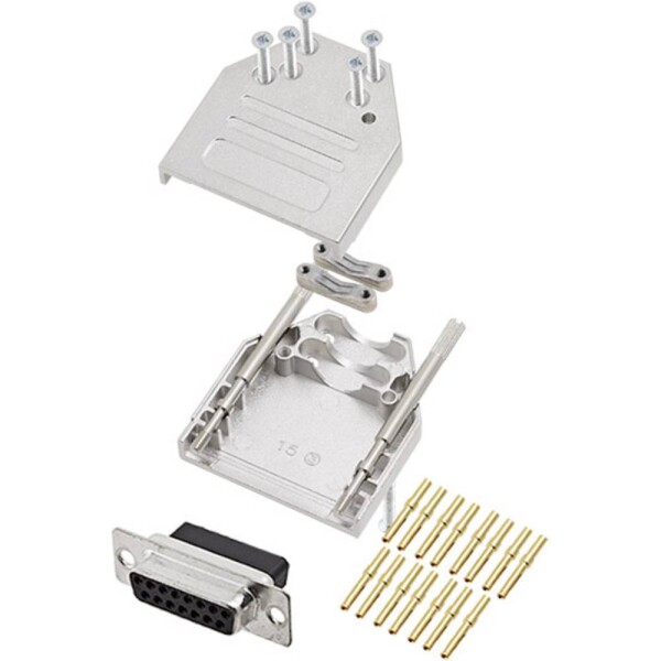 Encitech DTZI15-DBCS-K 6355-0079-12 sada D-SUB zásuvková lišta 180 ° Pólov: 15 krimpované 1 ks; 6355-0079-12