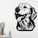 Veselá Stena Samolepka Zlatý retriever Farba: žlutá, Veľkosť: 60 x 48 cm