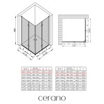 CERANO - Sprchovací kút Volpe Duo Ľ/P - 6 mm - čierna matná, transparentné sklo - 60x70x190 - zalamovacia CER-056936