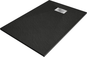 MEXEN/S - Hugo sprchová vanička SMC 100x70, čierna, krytka nerez 42707010-X