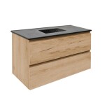 Kúpeľňová skrinka 2 zásuvková s umývadlom SAT B-Way 99x50x45 cm dub mat BWAY2100OAKU4B BWAY2100OAKU4B