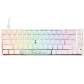 Ducky One 3 Classic Cherry MX-Silent-Red biela / herná klávesnica / podsvietená / mechanická / drôtová USB-C / US (DKON2167ST-SUSPDPWWWSC1)