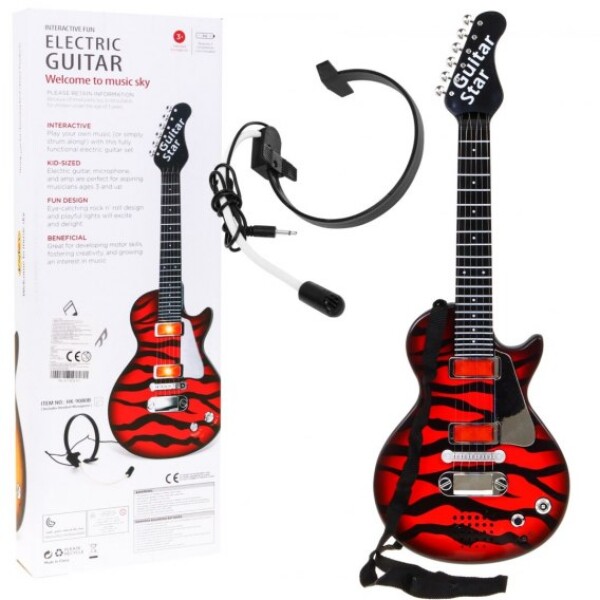 Mamido Rocková elektrická gitara - červená