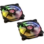 RAIJINTEK Auras 12 LED set 2 ks čierna / 120 mm / 32.2 dB @ 1800 RPM / 59.7 CFM / RGB / 4.pin PWM (0R400037)