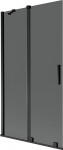 MEXEN/S - Velar dvojkrídlová posuvná vaňová zástena 100 x 150, grafit, čierna 896-100-000-41-70