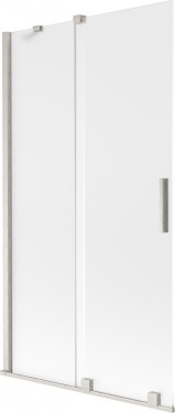 MEXEN/S - Velár dvojkrídlová posuvná vaňová zástena 100 x 150, dekor, nikel kartáčovaný 896-100-000-31-97