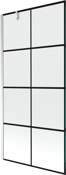 MEXEN/S - Next vaňová zástena FIX 100x150, čierny dekor, chróm 895-100-000-00-77-01