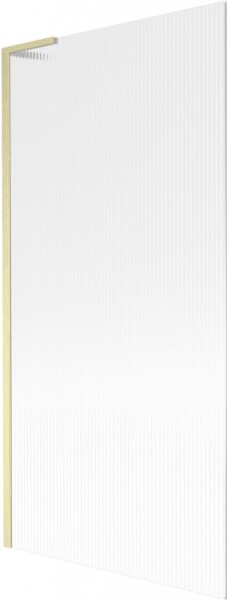 MEXEN/S - Next L vaňová zástena FIX 90 x 150, prúžky, zlatá kartáčovaná 895-090-000-03-09-55