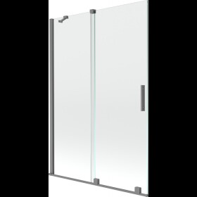 MEXEN/S - Velár dvojkrídlová posuvná vaňová zástena 120 x 150, transparent, grafit metal 896-120-000-01-95