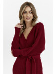 M810 Svetrové šaty s výstrihom do V - bordové EU UNI