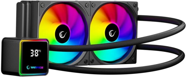 Rampage INFINITE V240 Chłodzenie wodne 240MM ARGB, miernik teploty, čierne