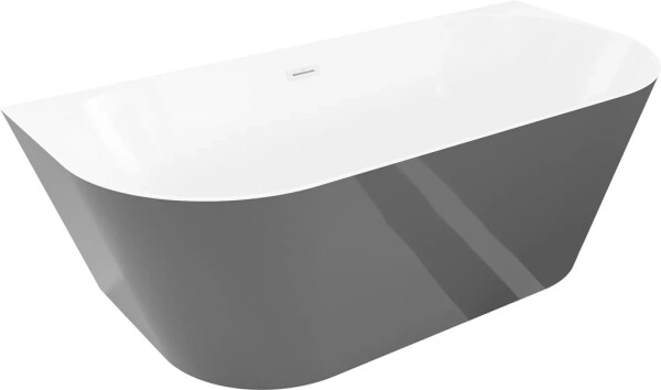 MEXEN - Oval Slim voľne stojaca vaňa nástenná 170 x 80, biela/sivá, bez krytky prepadu a zátky 52661708062-SS