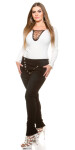 Curvy Girls Size! Skinnies with buttons and zip black