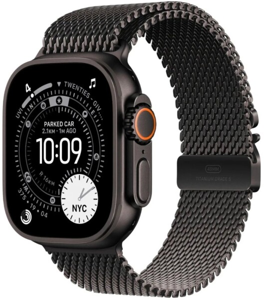 Apple Watch Ultra 3 GPS + Cellular 49mm Black Titanium / Titanium Milanese Loop L Čierny (MF1T4ET/A)