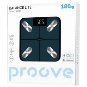 Proove SMART Scale Balance Lite modrá / Chytrá osobná váha / tvrdené sklo / Bluetooth / do 180 kg (SLBL00010008)