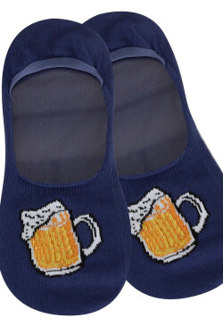 Pánske vzorované ponožky so silikónom hnědé uhlí 43-46