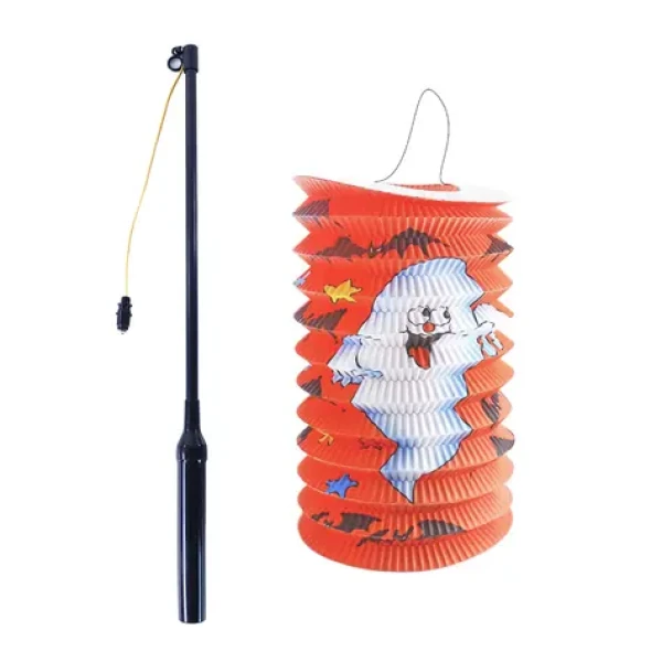 Rappa Lampión Halloween duch 15 cm so svietiacou paličkou 40 cm
