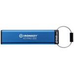 Kingston IronKey Keypad 200 256GB modrá / Flash Disk / USB 3.2 Gen 1 - (USB-A) / FIPS 140-3 Level 3 (IKKP200/256GB)