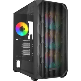 Sharkoon AK3 RGB čierna / ATX / 2x USB 3.2 / 1x USB-C / 4X 120mm / bez zdroja / priehľadná bočnica (4044951041640)