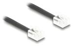 DeLock / Špirálový telefónny kábel / RJ11 - RJ11 / 2 m / čierny (90202)