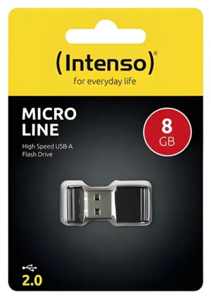 INTENSO Micro Line 8GB čierna / Flash disk / USB 2.0 / čítanie 16,5 MB/s / zápis 6,5 MB/s (3500460)