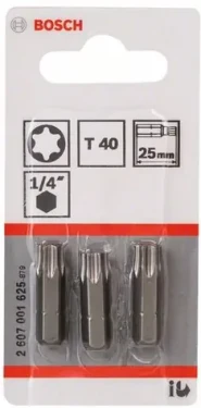 BOSCH 2607001625 / Extra-Hard súprava bitov T40 25 mm 3 ks (2607001625)