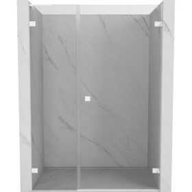 MEXEN/S - Lunar-B L sprchové dvere krídlové pravé 135, transparent, biela 832SL-135-050-20-00-P