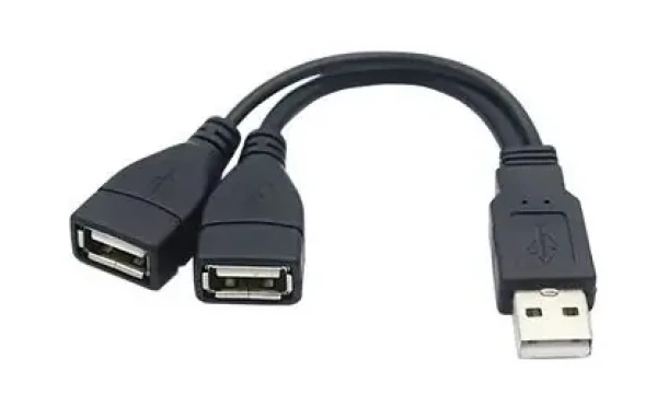 PremiumCord 15 cm / Redukcia USB / A/M - 2x A/F (ku2y03)