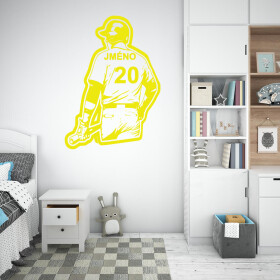 Veselá Stena Samolepka Baseballový dres Farba: žlutá, Veľkosť: 80 x 58 cm