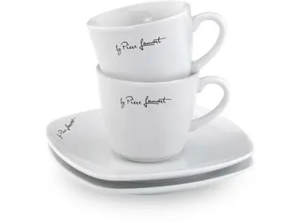 Lamart Dine Sada Šálka+ Podšálka 2+2ks 90ml biela / porcelán (8590669248537)